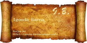 Igonda Barna névjegykártya